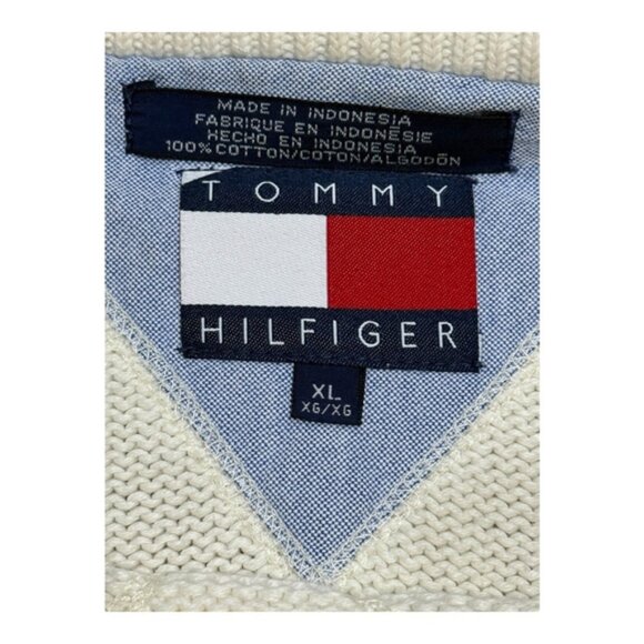 Tommy Hilfiger Sweater Mens XL Crewneck Crest Embroidered Pullover - Picture 7 of 9